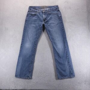 American Eagle Jeans Mens 33x32 Blue Original Straight Medium Wash Faded